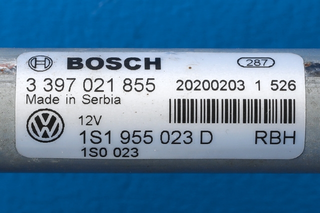 Viskermotor frontrute komplett m/overføring til Seat Mii electric 2019-->> (BOSCH|0 390 241 566|6R1 955 119 A|)