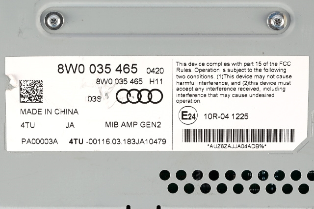 Bilstereo forsterker til Audi RS4 2018-->> (VAG|8W0 035 465|)
