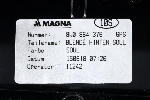 Dashbord friskluftdyse til Audi RS4 2018-->>  (VAG|8W0 864 376|)
