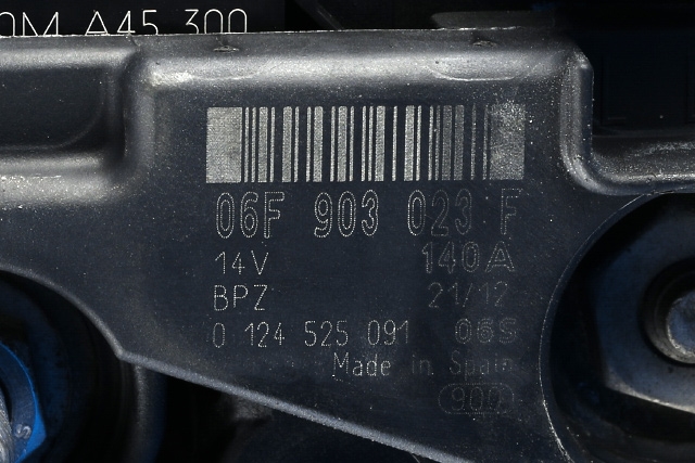 Dynamo diesel til Škoda Octavia 2009-2013 (Type II, Fase 2)  (BOSCH|0 124 525 091|06F 903 023 F. 14 VOLT - 140 AMP|)