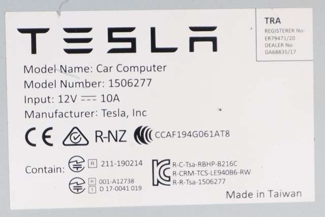 Styreenhet autopilot til Tesla Model 3 2018-2023 (Fase 1)  (TESLA|1566786-81-C|)