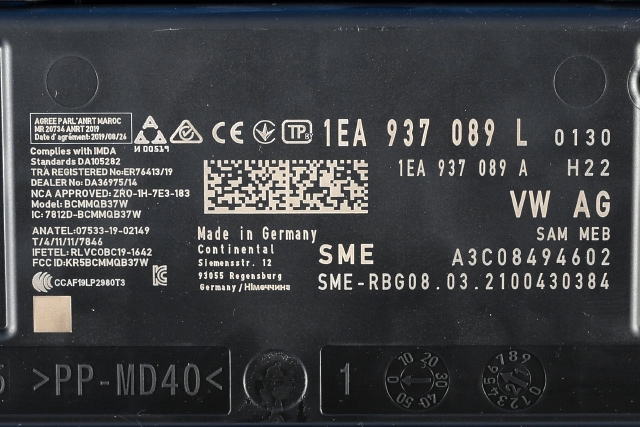 Styreenhet diverse til VW ID.4 2020-->>  (VAG|1EA 937 089 L|)