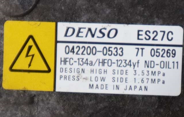 Aircondition kompressor hybrid til Toyota RAV4 2016-2019 (Type IV, Fase 2) (DENSO|042200-0533|)