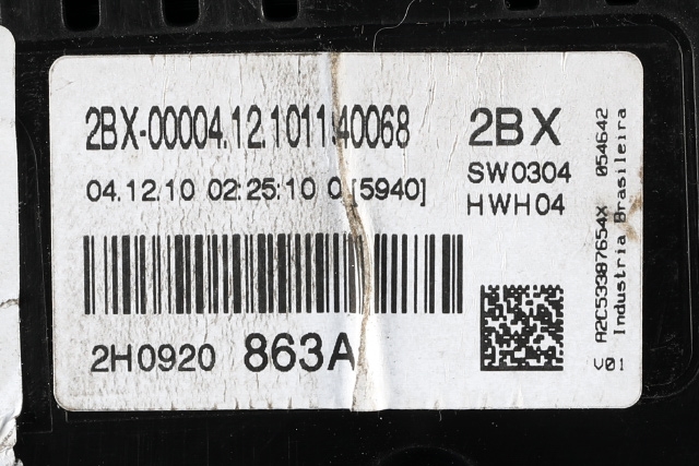 Instrumentpanel til VW Amarok 2010-2016 (Type I, Fase 1) (VAG|2H0 920 863 A|)