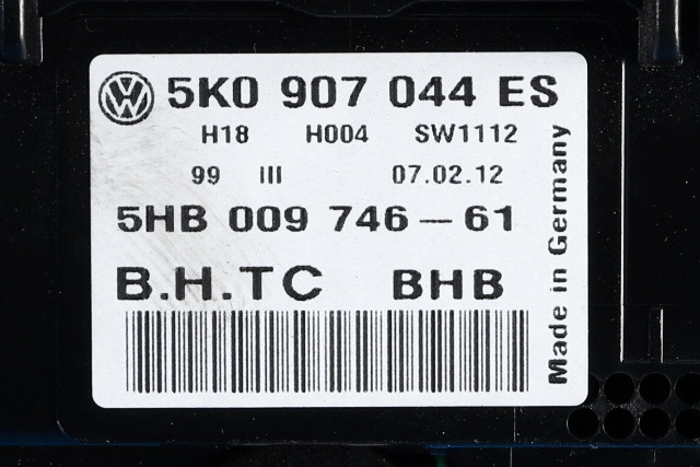 Varmeapparat betjening til VW Golf VI 2008-2012  (VAG|5K0 907 044 ES|)
