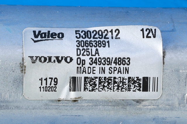Viskermotor bakrute til Volvo V70 2007-2013 (Type III, Fase 1)  (VOLVO|30663891|)