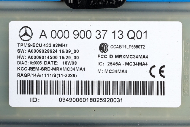 Styreenhet diverse til Mercedes GLC 2015-2022 (X253) (X253) (MERCEDES|A 000 900 37 13|)