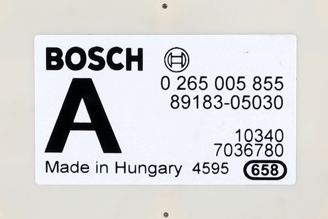 Sensor akselerasjonssensor/ESP DUO til Toyota Avensis 2009-2015 (Type III, Fase 1)  (BOSCH|0 265 005 855|89183-05030|)