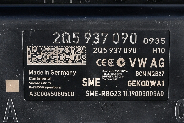 Styreenhet comfort (BCM) til VW Transporter / Caravelle 2019-->> (T6.1) (T6.1) (VAG|2Q5 937 090|)