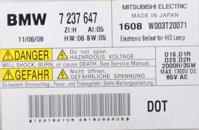 Styreenhet xenon/ballast til BMW 5-Serie 2010-2017 (F10/F11) (F10/F11) (BMW|7 237 647|)