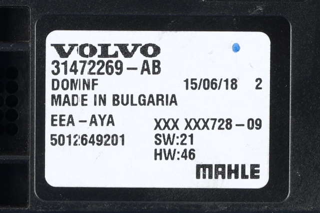 Styreenhet klima/aircondition til Volvo XC60 2017-->> (Type II) (VOLVO|31472269-AB|)