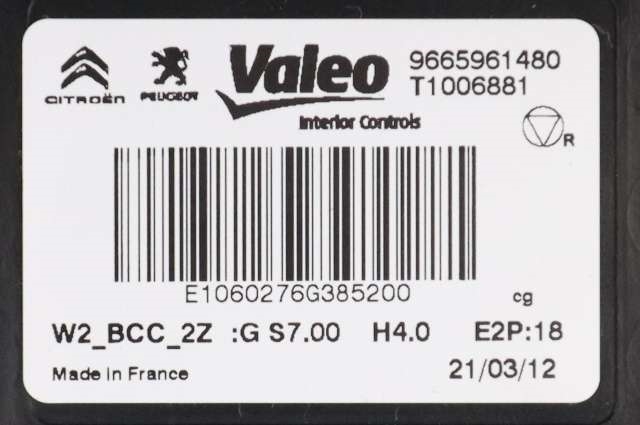 Styreenhet diverse til Peugeot 508 2011-2014 (Type I, Fase 1) (PEUGEOT|96 659614 80|)