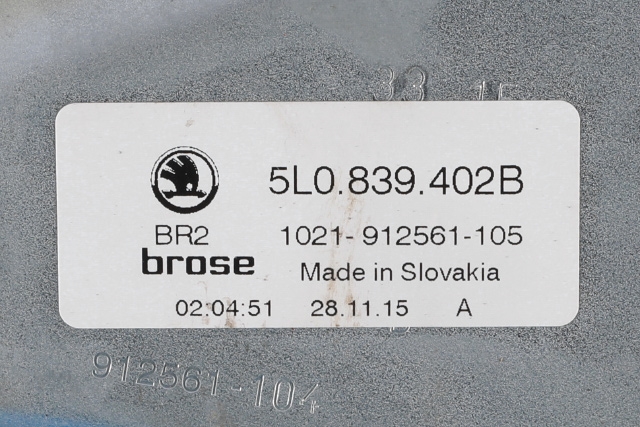 Ruteheis høyre bak til Škoda Yeti 2014-2017 (Fase 2)  (VAG|5L0 959 812 A|)