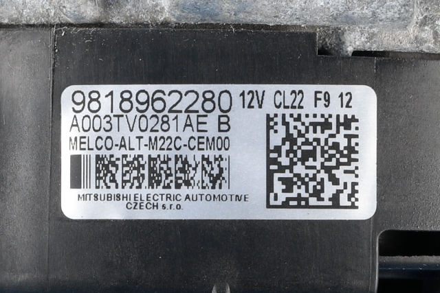 Dynamo diesel til Peugeot Partner 2019-->> (Type III)  (MITSUBISHI|A003TV0281AE|98 189622 80. 12 VOLT - CL22|)