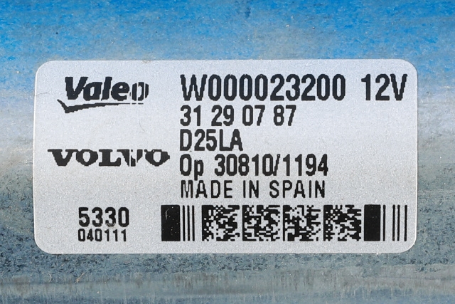 Viskermotor bakrute til Volvo V70 2007-2013 (Type III, Fase 1)  (VOLVO|31290787|)
