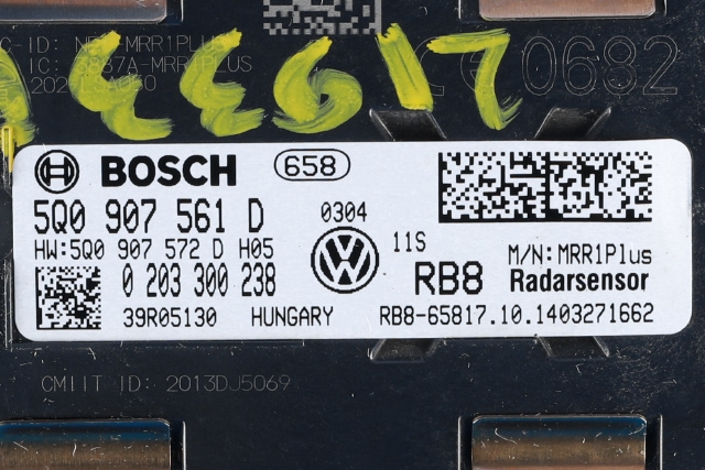 Sensor radar til VW Polo 2014-2017 (Type V, Fase 2)  (VAG|5Q0 907 561 D|)
