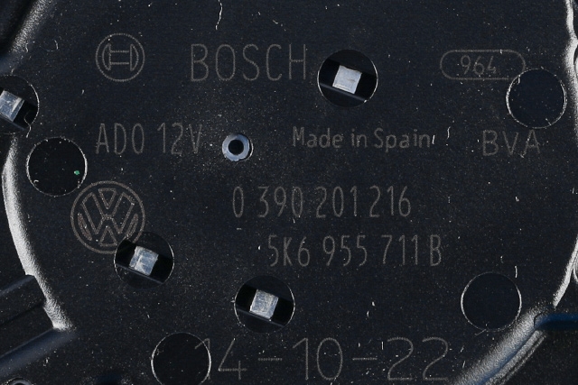 Viskermotor bakrute til VW Polo 2014-2017 (Type V, Fase 2) (BOSCH|0 390 201 216|5K6 955 711 B|)