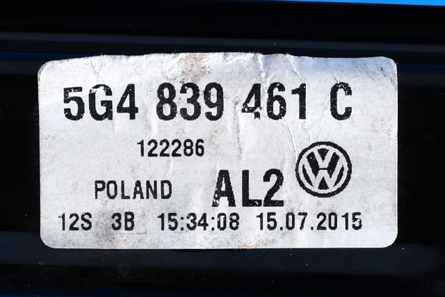 Ruteheis venstre bak til VW e-Golf 2014-2017 (Fase 1) (VAG|5G4 839 461 C|)