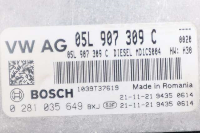 Styreenhet motor til VW Caddy 2020-->> (Type IV) (BOSCH|0 281 035 649|05L 907 309 C|)