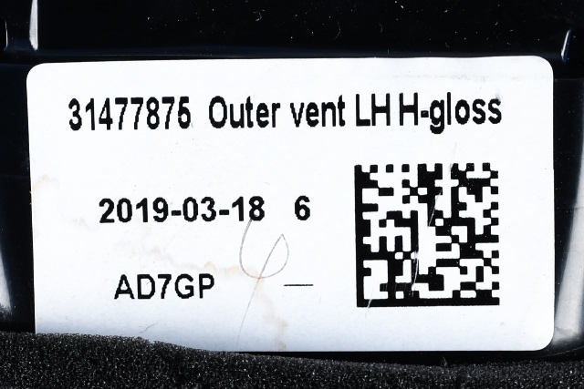 Dashbord friskluftdyse venstre til Volvo V60 / V60 CC 2018-->> (Type II)  (VOLVO|31477875|)