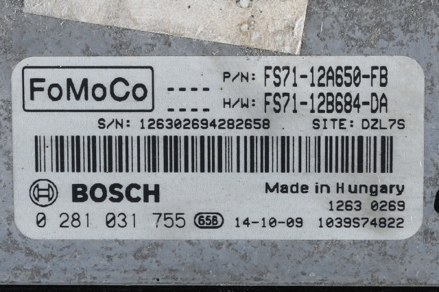 Styreenhet motor til Ford Mondeo 2014-2019 (Type V, Fase 1) (FORD|FS71-12A650-FB|0 281 031 755|)