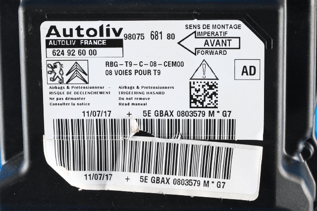 Styreenhet airbag hovedsensor til Peugeot 308 2013-2021 (Type II)  (PEUGEOT|98 075681 80|)