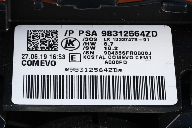 Bryter combi til Peugeot Partner 2019-->> (Type III)  (PEUGEOT|98 312564 ZD|)