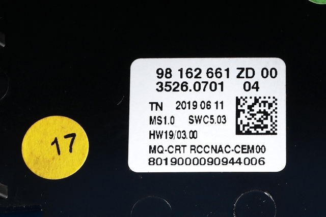 Bilstereo navigasjon skjerm til Peugeot Partner 2019-->> (Type III)  (PEUGEOT|98 162661 ZD|)