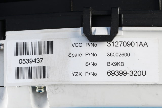 Instrumentpanel til Volvo V70 2007-2013 (Type III, Fase 1)  (YAZAKI|69399-320U|31270901|)