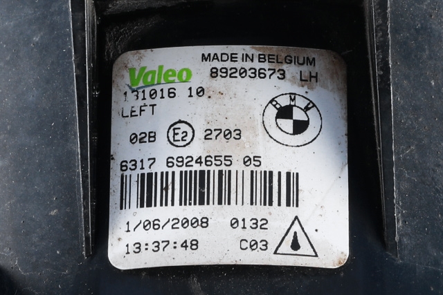 Tåkelykt venstre foran til BMW X3 2007-2010 (Fase 2) (E83) (E83) (VALEO|89203673|63.17-6 924 655|)