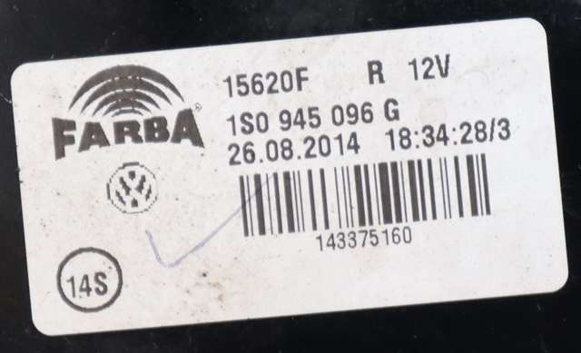Baklykt høyre til VW Up 2012-2019  (VAG|1S0 945 096 G|)