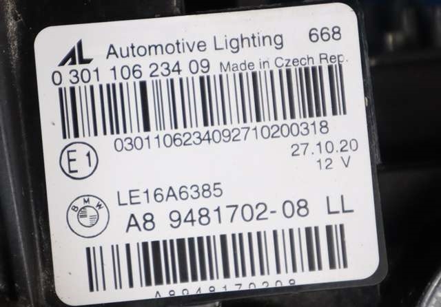 Frontlykt høyre full-LED til BMW 3-Serie 2018-->> (G20) (G20) (BMW|9 481 702|)