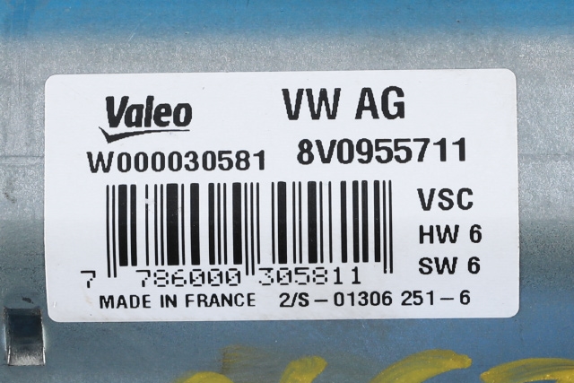 Viskermotor bakrute til Audi A3 2016-2020 (Type III, Fase 2) (VAG|8V0 955 711|)