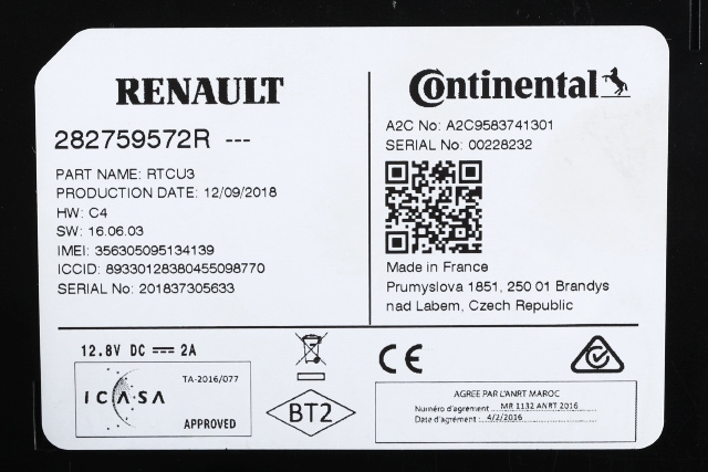 Styreenhet diverse til Renault Zoe 2013-2019 (Fase 1)  (RENAULT|2827 59572R|)