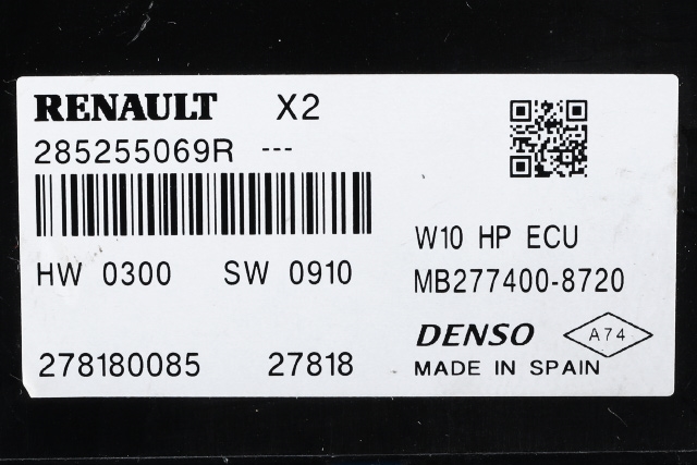 Styreenhet klima/aircondition til Renault Zoe 2013-2019 (Fase 1)  (RENAULT|2852 55069R|)