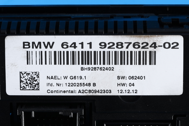 Varmeapparat betjening til BMW X1 2009-2015 (E84) (E84) (BMW|64.11-9 287 624|)