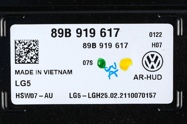 Instrument head-up display (HUD) til Audi Q4 e-tron 2021-->> (VAG|89B 919 617|)