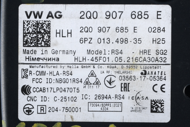 Sensor radar til Audi Q4 e-tron 2021-->> (VAG|2Q0 907 685 E|)