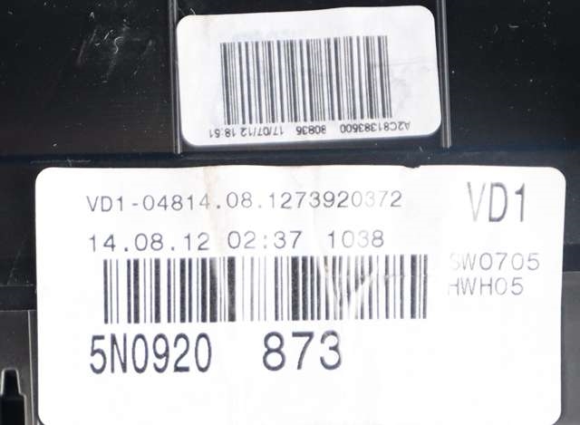 Instrumentpanel til VW Tiguan 2011-2016 (Type I, Fase 2) (VAG|5N0 920 873|)