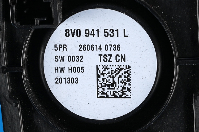 Bryter lys til Audi A3 2012-2016 (Type III, Fase 1) (VAG|8V0 941 531 L|)