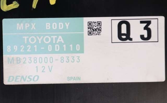Styreenhet diverse til Toyota Yaris 2012-2014 (Type III, Fase 1)  (TOYOTA|89221-0D110|)
