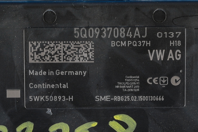 Styreenhet comfort (BCM) til VW e-Golf 2014-2017 (Fase 1) (VAG|5Q0 937 084 AJ|)