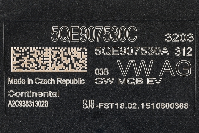 Styreenhet diverse til VW e-Golf 2014-2017 (Fase 1)  (CONTINENT|A2C93831302B|5QE 907 530 C|)