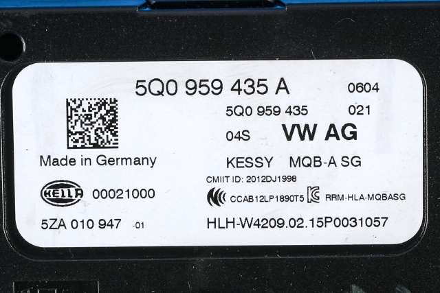 Styreenhet nøkkelfri/keyless til VW e-Golf 2014-2017 (Fase 1) (HELLA|5ZA 010 947-01|5Q0 959 435 A|)