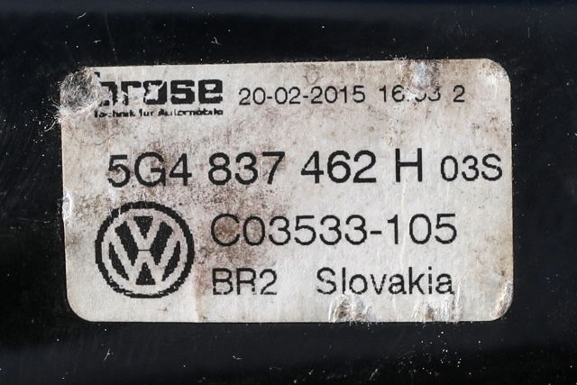 Ruteheis høyre foran til VW e-Golf 2014-2017 (Fase 1) (VAG|5G4 837 462 H|)