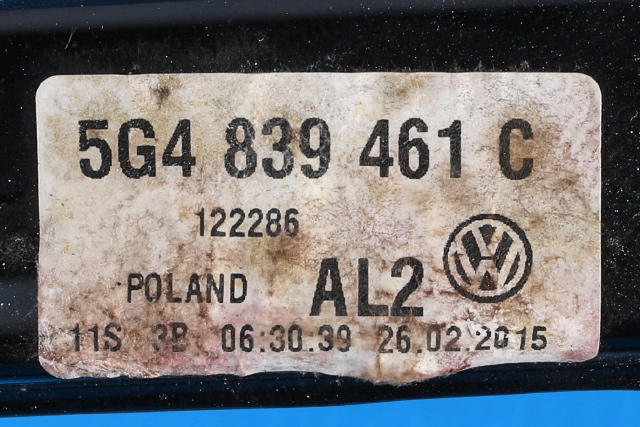 Ruteheis venstre bak til VW e-Golf 2014-2017 (Fase 1)  (VAG|5G4 839 461 C|)