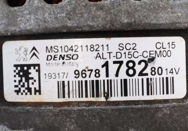 Dynamo til Peugeot 308 2013-2021 (Type II) (DENSO|104211-8211|96 781782 80. 14 VOLT - CL15|)