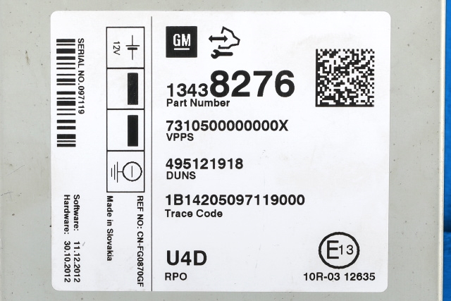 Styreenhet DAB til Opel Astra J 2010-2015 (GM|13 438 276|)