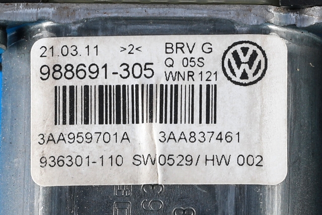 Ruteheis, kun motor, venstre foran til VW Passat 2011-2015 (B7) (B7) (VAG|3AA 959 701 A|)
