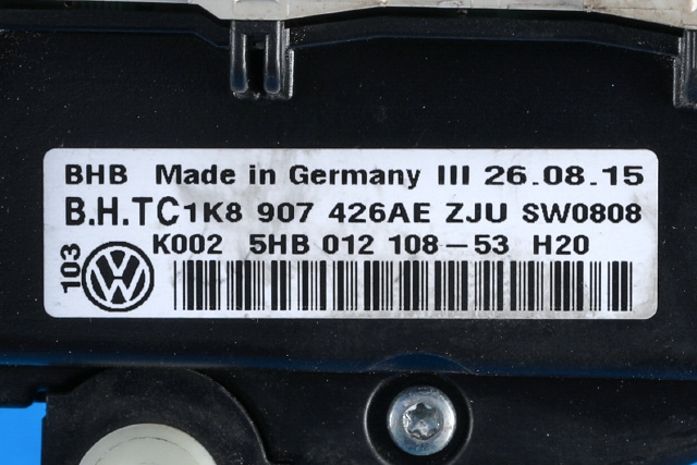 Varmeapparat betjening til VW Caddy 2015-2020 (Type III, Fase 3)  (HELLA|5HB 012 108-53|1K8 907 426 AE|)